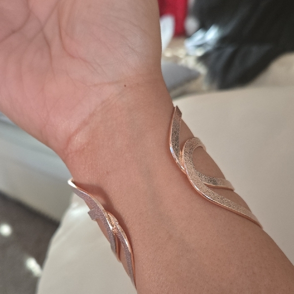 Rose Gold Open Cuff Bracelet - Picture 7 of 10